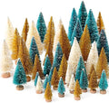 30Pcs Mini Christmas Trees, Artificial Christmas Tree Bottle Brush Trees Christmas with 5 Sizes, Sisal Snow Trees with Wooden Base for Christmas Decor Christmas Party Home Table Craft