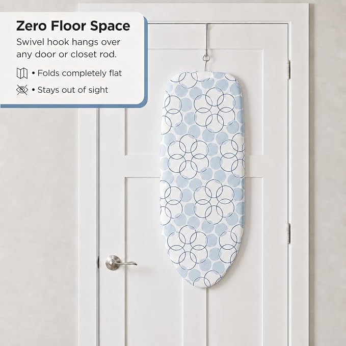 Household Essentials 122101 Small Tabletop Ironing Board with Folding Legs - Magic Rings Cover and Pad,Blue Rings