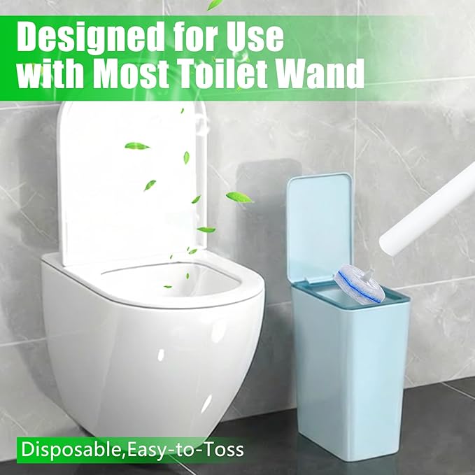 40 Count Toilet Bowl Wand Refills for Clorox, 4X Cleaning Power Toilet Bowl Cleaner Refill Pads for Clorox Wand System, Disposable Toilet Brush for Bathroom Cleaning