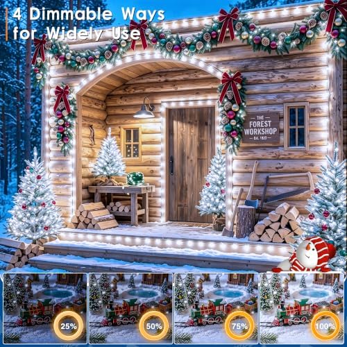1200 LED Christmas Lights 394 FT Cool White Outdoor Remote Plug