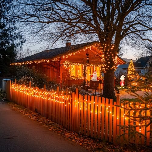 JMEXSUSS 150 LED Orange Halloween Lights Indoor, Fall Lights Plug in