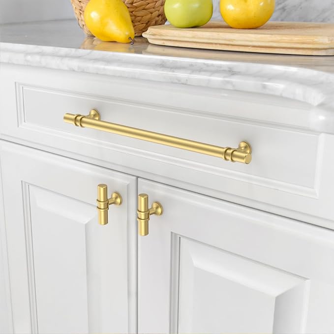 Asidrama 10 Pack 12.6 Inch(320mm) Brushed Gold Kitchen Cabinet Handles, Cabinet Pulls Kitchen Cabinet Hardware Cupboard Handles Drawer Pulls