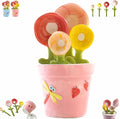 5pcs Ceramic Flower Pot Measuring Spoons and Cup Set, Cute Measuring Cups and Spoons Set for Milk Powder Sugar Salt Wet Dry Ingredients(Pink1set)