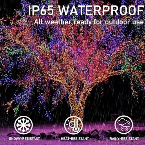 KAQ 2pack 200LED Solar String Lights Outdoor Waterproof Multicolor