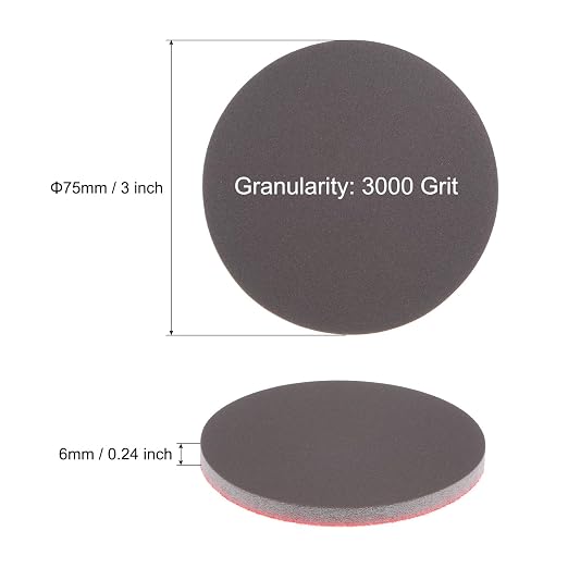 uxcell 50pcs 3000 Grit Sanding Sponge 3 Inch Hook and Loop Sponge Sanding Disc Wet/Dry for Car Wood Drywall Metal