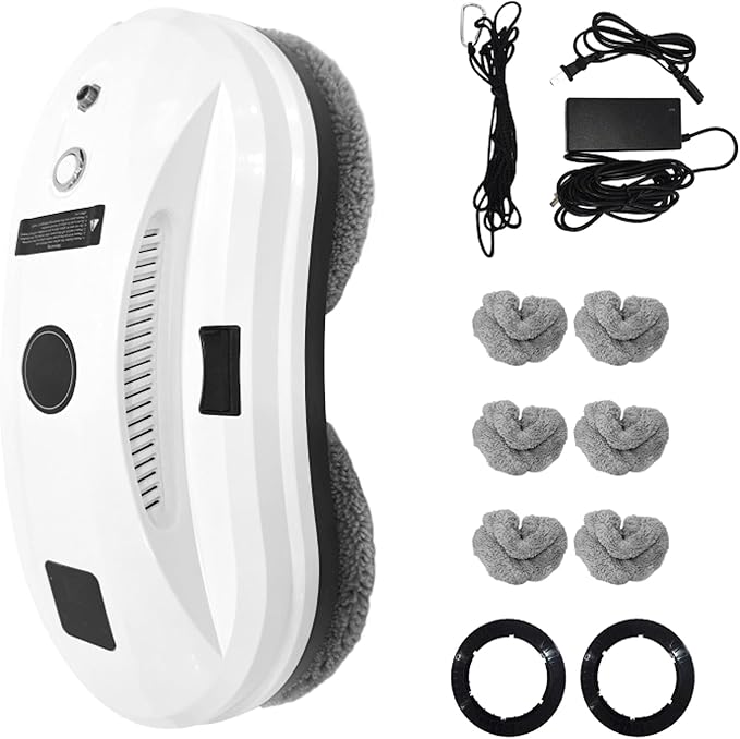 Window Cleaning Robot, Auto-Spray Window Cleaner, AI Path Planning & Edge Detection, 3000Pa Suction, Remote Control, Ideal for Glass Windows that are Difficult to Reach Manually