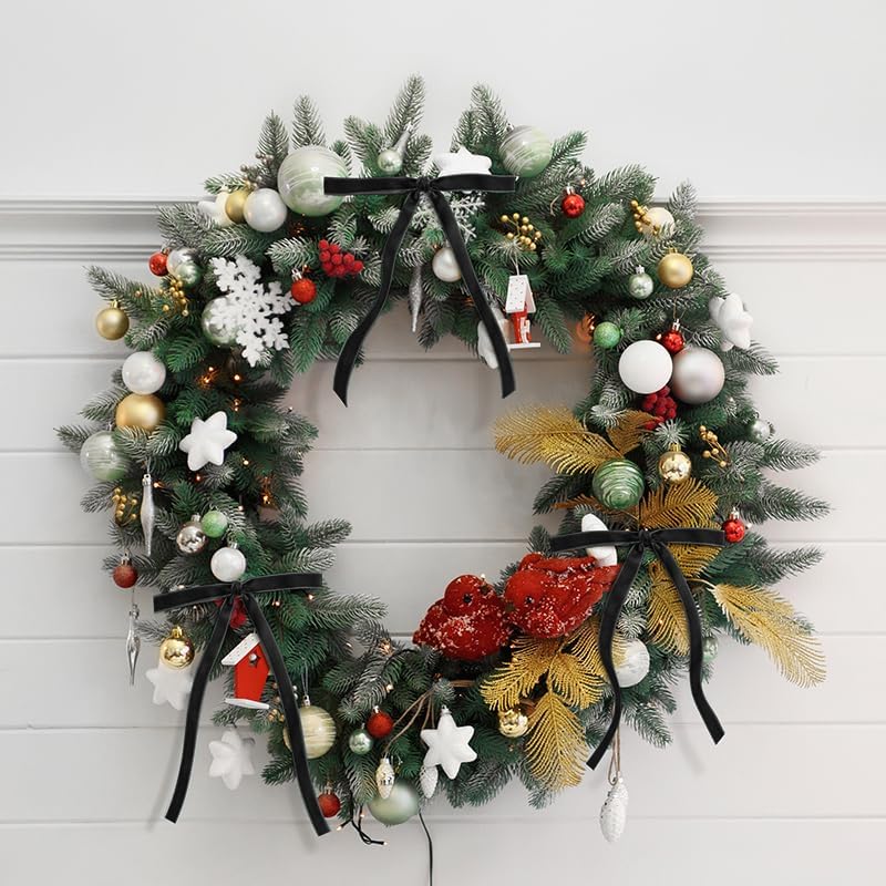 SIMISI RIBBON 24Pcs Halloween Velvet Ribbon Bows Decorations for Tree