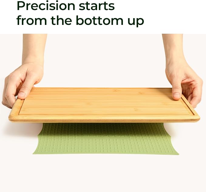 Keechee 2Pcs Cutting Board with Non-slip Mat, Bamboo Cutting Boards for Kitchen Meal Prep & Serving - Wood Serving Board Sets with Deep Juice Groove Ideal Kitchen Gifts
