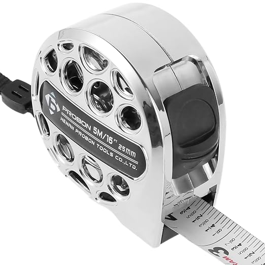 16 Ft Tape Measure, Stainless Steel Double Sided Scale Retractable Measuring Tape, Anti Fall Wear Resistant Metric Ruler, Hollow Design, Self Lock
