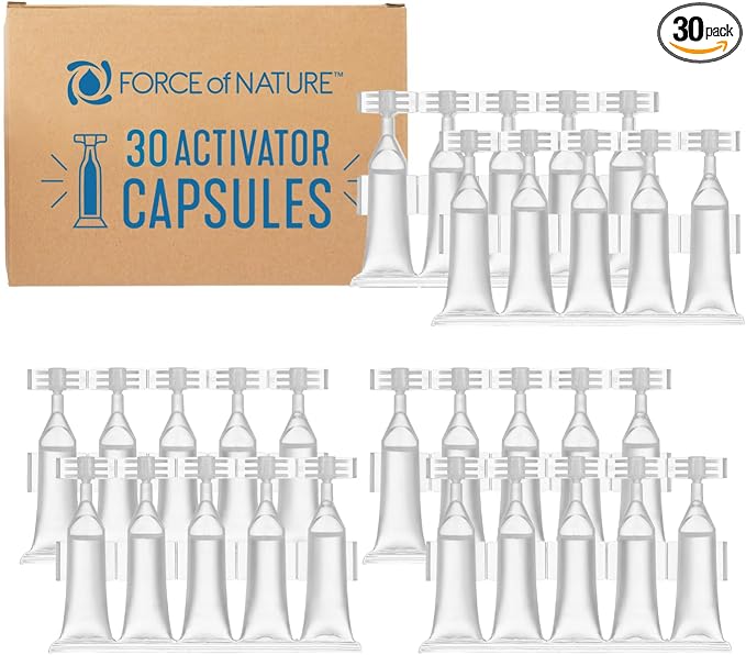 Force of Nature Activator Capsules - Concentrate Refill for Eco-Friendly, All-Purpose Cleaning and Deodorizing Spray - Kitchen, Bathroom, Toilet, Glass - Cleaning Supplies, 30 Count x 12 FL oz
