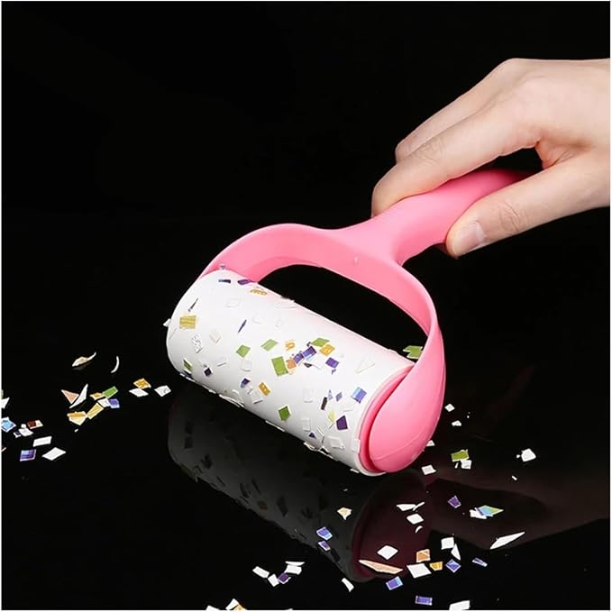 Lint Roller with 8 Rolls Refills Sticky Paper Pet Hair Remover Kit Tearable Adhesive Glutinous Brush