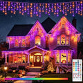 Pooqla 35 Colors Icicle Lights for Outside, 88FT Icicle Christmas Lights