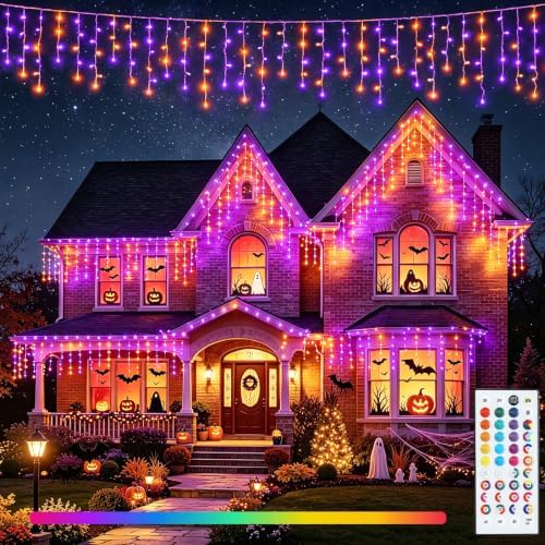 Pooqla 35 Colors Icicle Lights for Outside, 88FT Icicle Christmas Lights