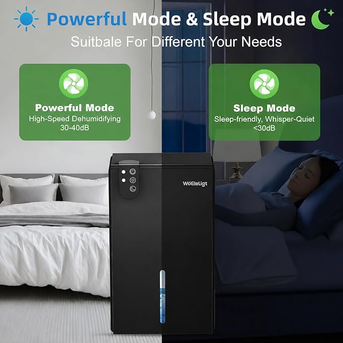 98 OZ Small Dehumidifier for Home 1000 Sq Ft, Quiet Dehumidifier with Drain Hose, Auto Shut-Off, Sleep Mode, 7-Color Light for Basement, Bedroom, Bathroom, Closet, RV (Black)