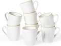 famiware Jupiter Coffee Mugs Set of 8, 13 oz Coffee Mug, Microwave and Dishwasher Safe, Coffee Cups with Handle for Coffee, Tea, Cocoa, Milk, White