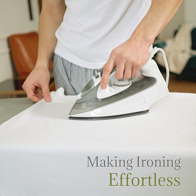 Ironing Board Full Size, RAINHOL 43"x13" Heavy Duty Compact Iron Board with Iron Rest, Height Adjustable Sturdy Iron Stand, Grey Cover with Extra Thick Padding