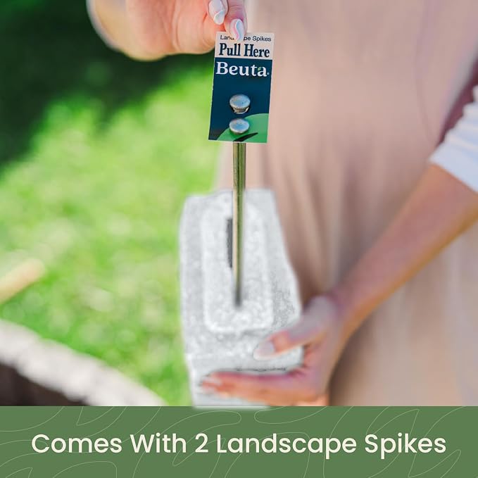 Landscape Edging | Garden Edging Border | Polyrock Blocks for Lawn Edging, Flower Beds & Yard Edging – 40 Pack | Each Section Has 6 Blocks 48" L x 4" W x 6.5" H | 80 Spikes | Limewash