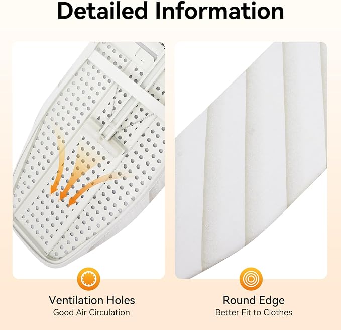 Foldable Cabinet Ironing Board Retractable White Ironing Station | Sturdy Load-Bearing Structure, Adjustable Rotation Design, Easy Install Compact Fold Size fit Wardrobe Drawer Cabinet Use