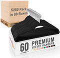 HOUSE DAY Black Velvet Hangers 5280 Pack (88 Cases, 60P/Case) Pallet Package for Small Business, Non Slip Clothes Felt Hanger Heavy Duty for Coat, Premium Slim Space Saving Suit Hangers