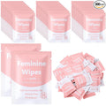 300 Pieces Bulk Feminine Wipes Individually Wrapped Travel Size Women Unscented Intimate Period Cleansing Wipes Deodorant Feminine Products Care Kits Private Parts Ph Balanced(Pink)