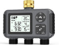 Insoma Water Timer with Brass Inlet, 3 Independent Zones Outdoor Hose Timer for Garden Faucet with Auto/Manual/Rain Delay Mode, IPX5 Waterproof, Sprinkler Irrigation Controller for Yard Lawn