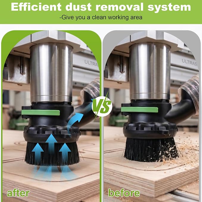 65mm & 69mm CNC Router Dust Shoe | Dual Brush Lengths with Magnetic Split Design | Works with Most Spindle Motors and Compact Routers
