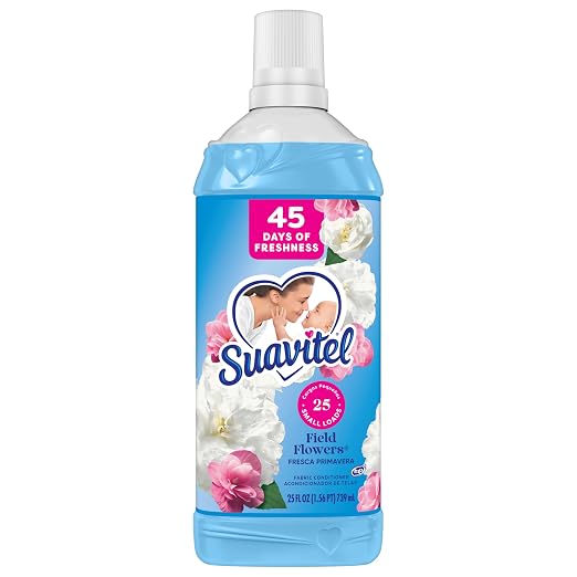 Suavitel Fabric Conditioner, Fabric Softener, 45 Days of Freshness, HE Compatible, 25 Small Loads, Field Flowers Scent, 25 fl oz