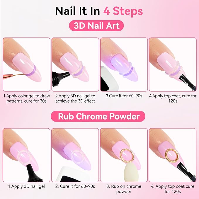 Makartt 3D Nail Gel, 30g Sculpting Gel Glue for Drawing, Molding, Nail DIY | No Wipe, Clear Rhinestone Glue, Gems Decoration, Carving and Painting Nail Art