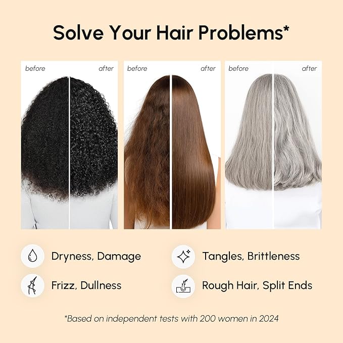 MAREE Deep Conditioning Hair Mask for Damaged Hair Treatment – Keratin Hair Care for Hydrating Growth Repair Moisturizing – Dry Curly Color Refreshing – 6.7 Fl Oz, Brown