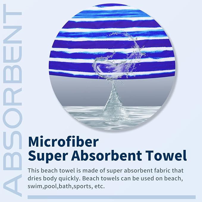 TwoYek Microfiber Beach Towel Extra Large 71x32 Stripes Floral 2 Pack | Thin & Lightweight, Sand Free, Super Absorbent & Quick Dry, Oversized Towels for Beach Bath Pool Swim Travel Essentials Gift