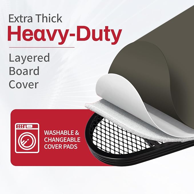Extra Large Ironing Board with Hang Rail and Iron Rest 64" L x 20" W x 38" H (Large with Sliding Iron Rest)
