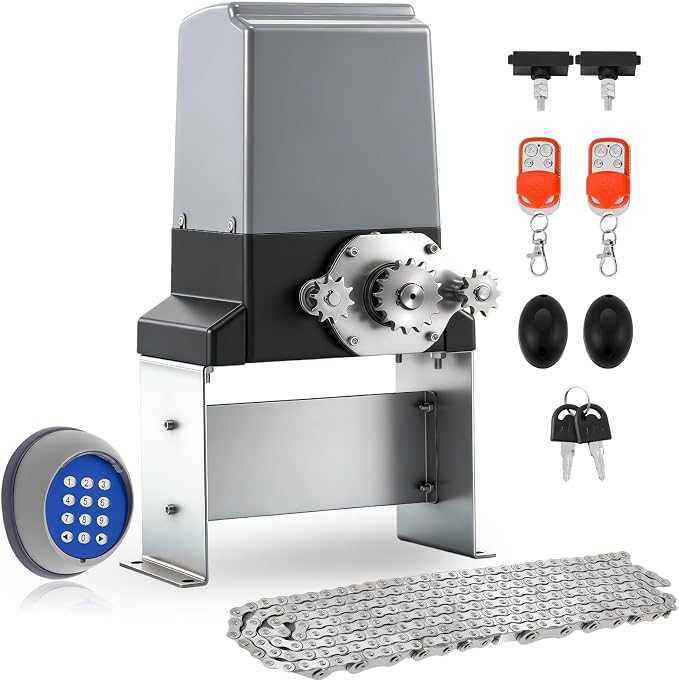 5300lbs Heavy-Duty Automatic Sliding Gate Opener with Chain Drive, 1200W AC Motor, WiFi/App& Keypad& Remote Control, Infrared Safety Sensor- Complete Kit for Driveway Slide Gates Up to 40ft