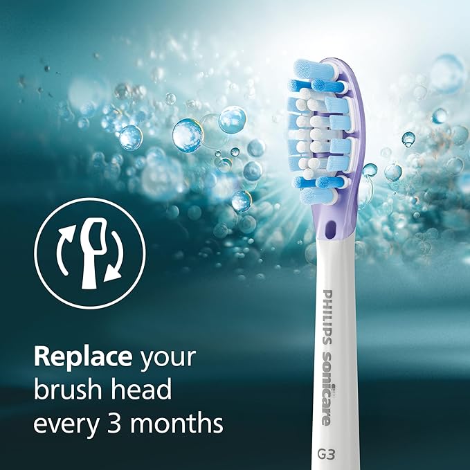 Philips Sonicare G3 Two-in-One - Genuine Replacement Electric Toothbrush Heads, White, 2 Pack, HX9052/77