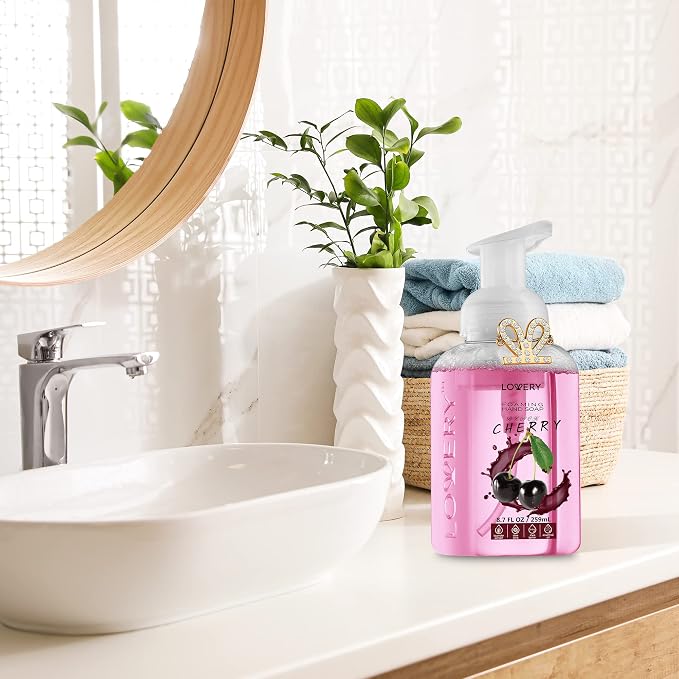 LOVERY Foaming Hand Soap-Packof 3-Moisturizing Hand Soap with AloeVera & Essential Oils-Alcohol-Free Hand Wash in Honey Almond, PomegranatePeach, Lavender Jasmine Scent-Free Bracelet