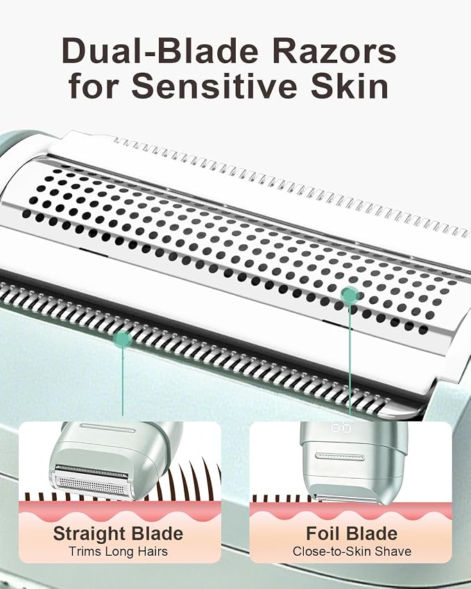 Electric Shaver for Women Waterproof Mini Electric Razors for Women - Cordless Foil Shaver for Hair Removal, Legs, Face, Body, Bikini,Sensitive Skin, Razor for Teen Girls (Green, Premium)