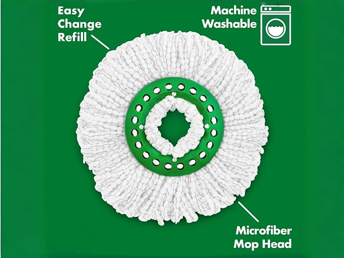 Household Mops & Bucket Sets, Spin Mop System with Washable Microfiber Head, Easy Wring Floor Cleaning System for All Surfaces