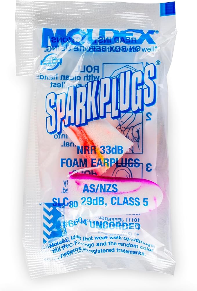 200 Pairs Moldex 6604 Sparkplugs Disposable Ear Plug Uncorded NRR 33