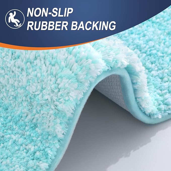 OLANLY Large Bathroom Rugs Mat 50x30, Extra Soft Absorbent Microfiber Bath Rugs, Rubber Backing, Quick Dry, Machine Washable Bath Mats for Bathroom Floor, Tub and Shower, Home Decor Accessories, Teal