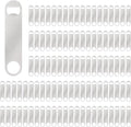 100 Pack Flat Beer Bottle Opener 7 inch Stainless Steel Flat Bottle Opener Beer Bottle Openers for Bartender Kitchen Bar Restaurant (Silver)