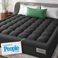 Niagara Sleep Solution Cloud-Like King Non-Slip Mattress Topper - 100% Cotton Top Mattress Pad for Back Pain Relief - Extra-Grip, Breathable & Naturally Cooling for Hot Sleepers, Dark Gray