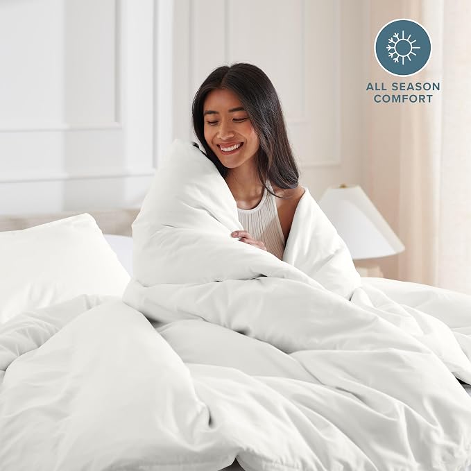 Bare Home Bedding Duvet Cover Oversized King - Premium 1800 Super Soft Collection - Lightweight, Cooling - Soft Breathable Bedding Duvet Cover (Oversized King, Cream)