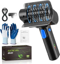 Electric Grill Brush with Dual Safety Lock - Ideal Gift for Men Dad Husband, Professional BBQ Cleaner with Submersible 304 SS Head, Splash-Proof Scrubber for Outdoor Grill (Blue Button)