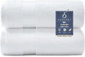 COZYART Luxury Bath Towels 2 PCS, White 100% Turkish Cotton 650 GSM | OEKO-Tex 100 Certified Zero Twist Ring Spun, Soft Absorbent Quick Dry, Plush Fluffy, Breathable Hotel Quality for Daily Use