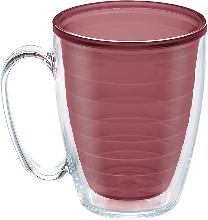 Tervis Clear & Colorful Tabletop Made in USA Double Walled Insulated Tumbler Travel Cup Keeps Drinks Cold & Hot, 16oz Mug, Elderberry Wild | Made in USA, Double-wall Insulated, Coffee & Matcha Stays Hot, Shatterproof, BPA-Free, Dishwasher Safe, Gifts u...