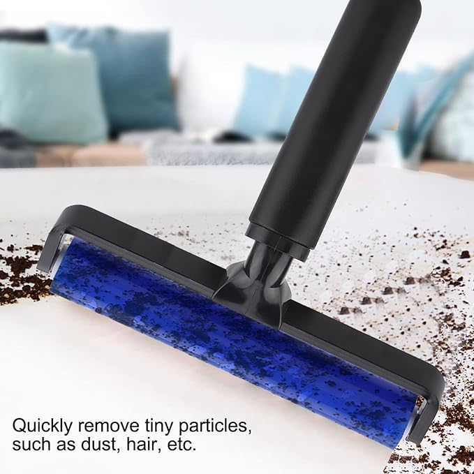 Dust Removal Roller, High Tack Silicone Sticky Roller Reusable Lint Remover, Manual Pet Hair and Dust Particles Cleaning Tool for Home Office Bedroom Furniture