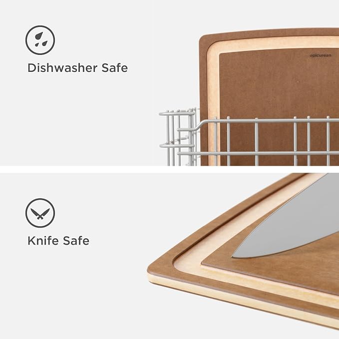 Epicurean Gourmet Series Cutting Board with Juice Groove, 19.5-Inch by 15-Inch, Nutmeg/Natural