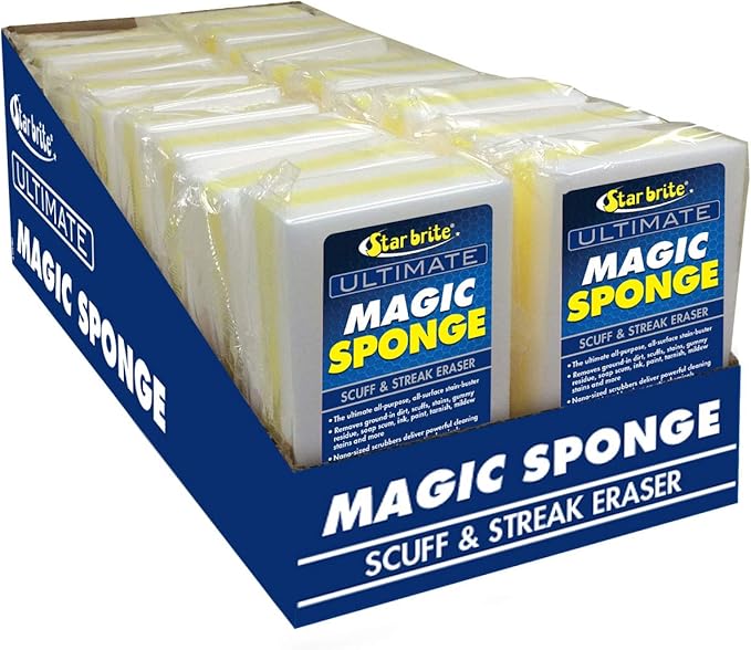 STAR BRITE Magic Sponge Scuff & Streak Eraser Cleaner 18 Pieces Display