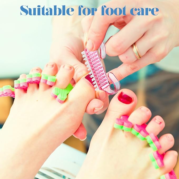 Bokon 400 Pcs Handle Grip Nail Brush Bulk Hand Fingernail Scrub Cleaning Brushes for Toes and Nails Cleaner, Pedicure Scrubbing Tool Kit for Men and Women(Colorful)