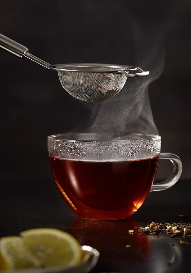 Rösle Stainless Steel Fine Mesh Tea Strainer, Round Handle, 3.2-inch
