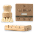 Dish Washing Bundle Kit | Eco-Friendly Solid Dish Soap, Cedar Soap Tray, Bamboo Pot Brush | Organic & Vegan Ingredients, Non-Tox Dish Soap | 3pc. Set